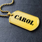 Carol - 18k Gold Finished Luxury Dog Tag Necklace
