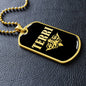 Terri v02a - 18k Gold Finished Luxury Dog Tag Necklace