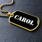 Carol v3 - 18k Gold Finished Luxury Dog Tag Necklace