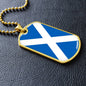 Scottish Flag - 18k Gold Finished Luxury Dog Tag Necklace