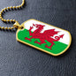 Welsh Flag - 18k Gold Finished Luxury Dog Tag Necklace