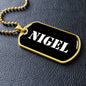 Nigel v3 - 18k Gold Finished Luxury Dog Tag Necklace