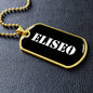 Eliseo v3 - 18k Gold Finished Luxury Dog Tag Necklace