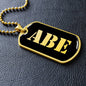 Abe v2 - 18k Gold Finished Luxury Dog Tag Necklace