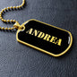 Andrea v2 - 18k Gold Finished Luxury Dog Tag Necklace