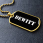 Dewitt v3 - 18k Gold Finished Luxury Dog Tag Necklace