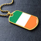 Irish Flag - 18k Gold Finished Luxury Dog Tag Necklace