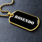 Rosendo v3 - 18k Gold Finished Luxury Dog Tag Necklace