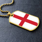 English Flag - 18k Gold Finished Luxury Dog Tag Necklace