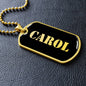 Carol v2 - 18k Gold Finished Luxury Dog Tag Necklace