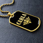 Carla v02a - 18k Gold Finished Luxury Dog Tag Necklace