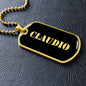 Claudio v2 - 18k Gold Finished Luxury Dog Tag Necklace