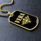 Vera v02a - 18k Gold Finished Luxury Dog Tag Necklace