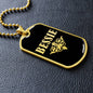Bessie v02a - 18k Gold Finished Luxury Dog Tag Necklace