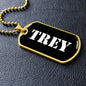 Trey v3 - 18k Gold Finished Luxury Dog Tag Necklace