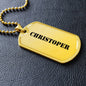 Christoper - 18k Gold Finished Luxury Dog Tag Necklace