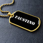 Faustino v3 - 18k Gold Finished Luxury Dog Tag Necklace