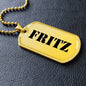 Fritz - 18k Gold Finished Luxury Dog Tag Necklace