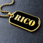 Rico v2 - 18k Gold Finished Luxury Dog Tag Necklace