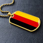 German Flag - 18k Gold Finished Luxury Dog Tag Necklace