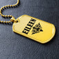 Eileen v01a - 18k Gold Finished Luxury Dog Tag Necklace