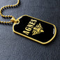Agnes v02a - 18k Gold Finished Luxury Dog Tag Necklace