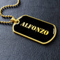 Alfonzo v2 - 18k Gold Finished Luxury Dog Tag Necklace