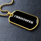 Christoper v3 - 18k Gold Finished Luxury Dog Tag Necklace