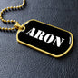 Aron v3 - 18k Gold Finished Luxury Dog Tag Necklace