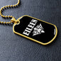 Eileen v03a - 18k Gold Finished Luxury Dog Tag Necklace