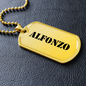 Alfonzo - 18k Gold Finished Luxury Dog Tag Necklace