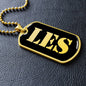 Les v2 - 18k Gold Finished Luxury Dog Tag Necklace