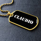 Claudio v3 - 18k Gold Finished Luxury Dog Tag Necklace