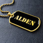 Alden v2 - 18k Gold Finished Luxury Dog Tag Necklace
