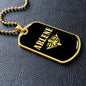 Arlene v02a - 18k Gold Finished Luxury Dog Tag Necklace