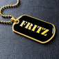 Fritz v2 - 18k Gold Finished Luxury Dog Tag Necklace