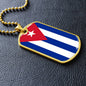 Cuban Flag - 18k Gold Finished Luxury Dog Tag Necklace