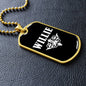 Willie v03a - 18k Gold Finished Luxury Dog Tag Necklace