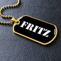 Fritz v3 - 18k Gold Finished Luxury Dog Tag Necklace