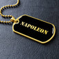 Napoleon v2 - 18k Gold Finished Luxury Dog Tag Necklace