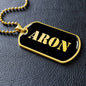 Aron v2 - 18k Gold Finished Luxury Dog Tag Necklace