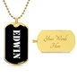 Edwin v3 - 18k Gold Finished Luxury Dog Tag Necklace