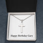 Happy Birthday Gary - Stainless Steel Ball Chain Cross Necklace