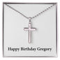 Happy Birthday Gregory - Stainless Steel Ball Chain Cross Necklace