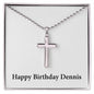 Happy Birthday Dennis - Stainless Steel Ball Chain Cross Necklace