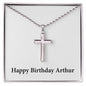 Happy Birthday Arthur - Stainless Steel Ball Chain Cross Necklace