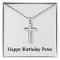 Happy Birthday Peter - Stainless Steel Ball Chain Cross Necklace