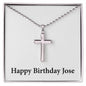 Happy Birthday Jose - Stainless Steel Ball Chain Cross Necklace
