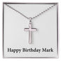 Happy Birthday Mark - Stainless Steel Ball Chain Cross Necklace
