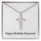 Happy Birthday Raymond - Stainless Steel Ball Chain Cross Necklace